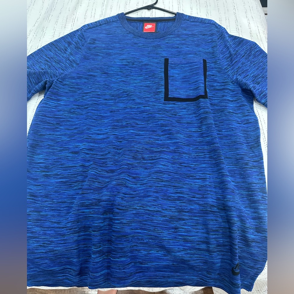Nike Knit Men's Short Sleeve Tee Blue with Black Trim